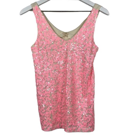 J. Crew pink sequin v-neck tank top, style 59879, size XS - Picture 1 of 7